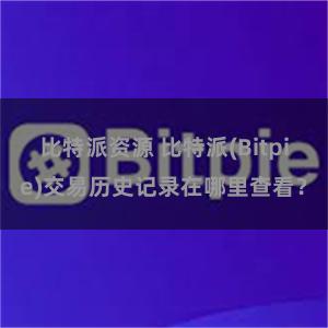 比特派资源 比特派(Bitpie)交易历史记录在哪里查看？