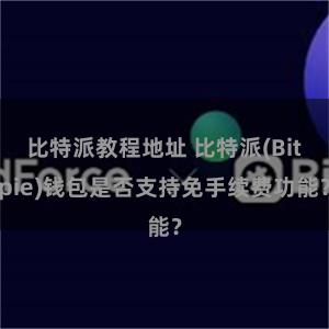 比特派教程地址 比特派(Bitpie)钱包是否支持免手续费功能？